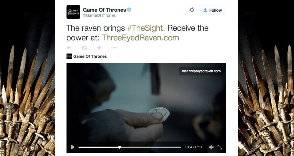 Game of Thrones Twitter video
