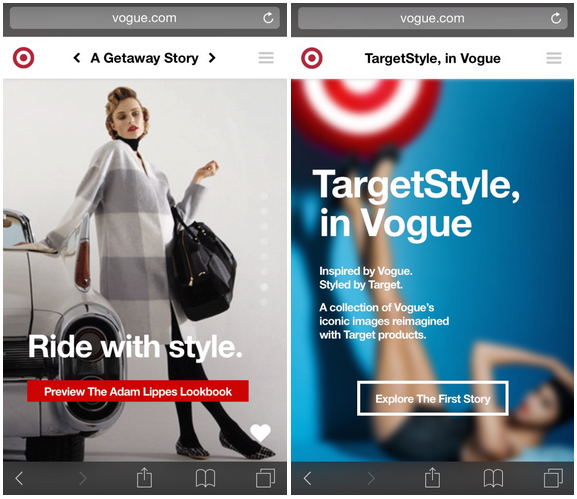 Target's Vogue spread on mobile.