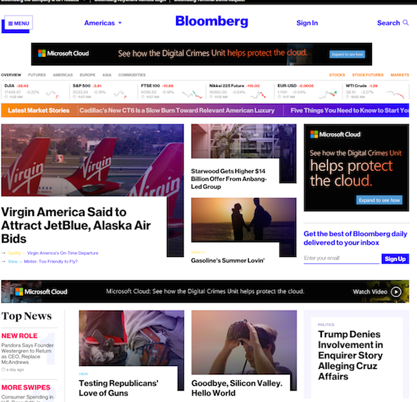 bloomberg new homepage