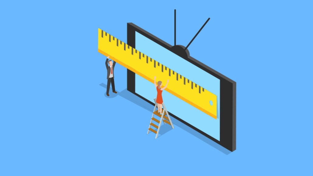 The lead image shows an illustration of two people measuring a TV with a ruler.