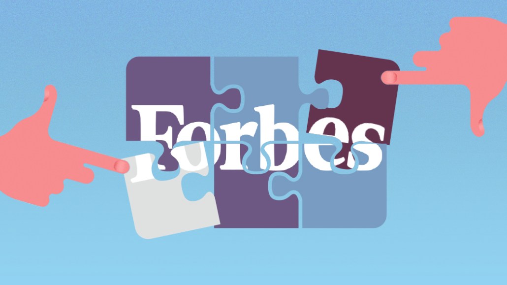 The header image features a set of puzzle pieces that spell out Forbes.
