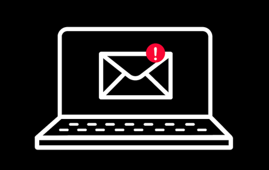 The header image features an open laptop with an envelope on the screen and an alert bubble signaling a new email.
