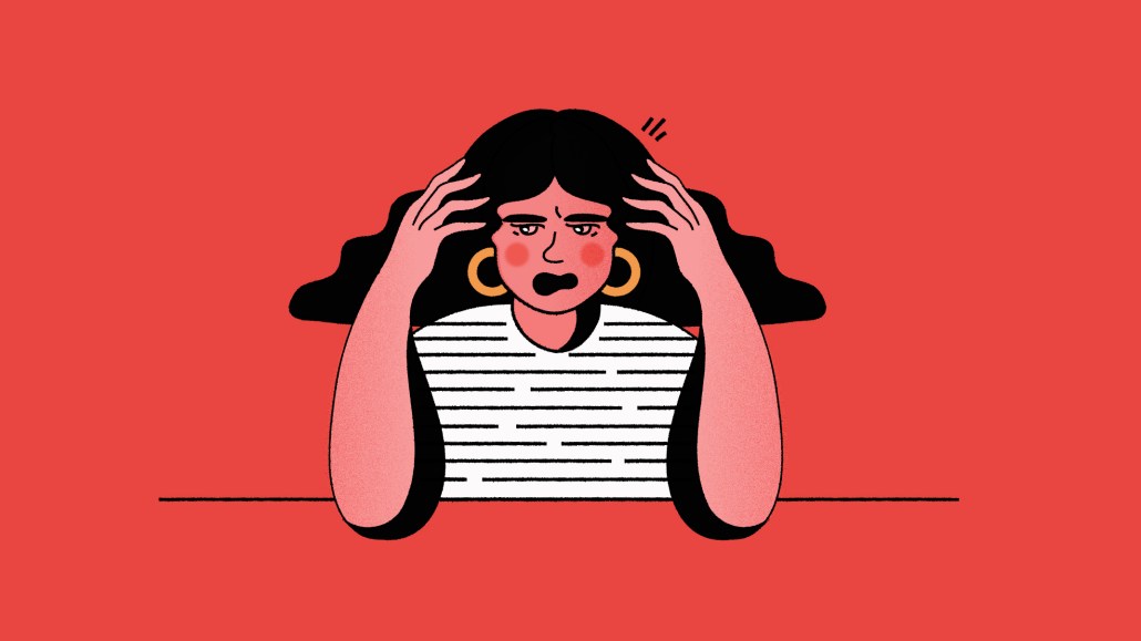Illustration of a woman who is mentally exasperated.