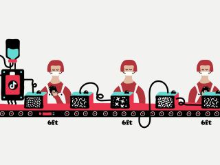 The feature image is an illustration of people working on an assembly line.