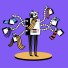 The lead image shows a robot with multiple arms holding up shopping bags.