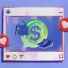 Illustration of a social media post with hearts, showing a chat bubble with a dollar sign, purse, and shoe, representing how creators use automated marketing tools to monetize content.