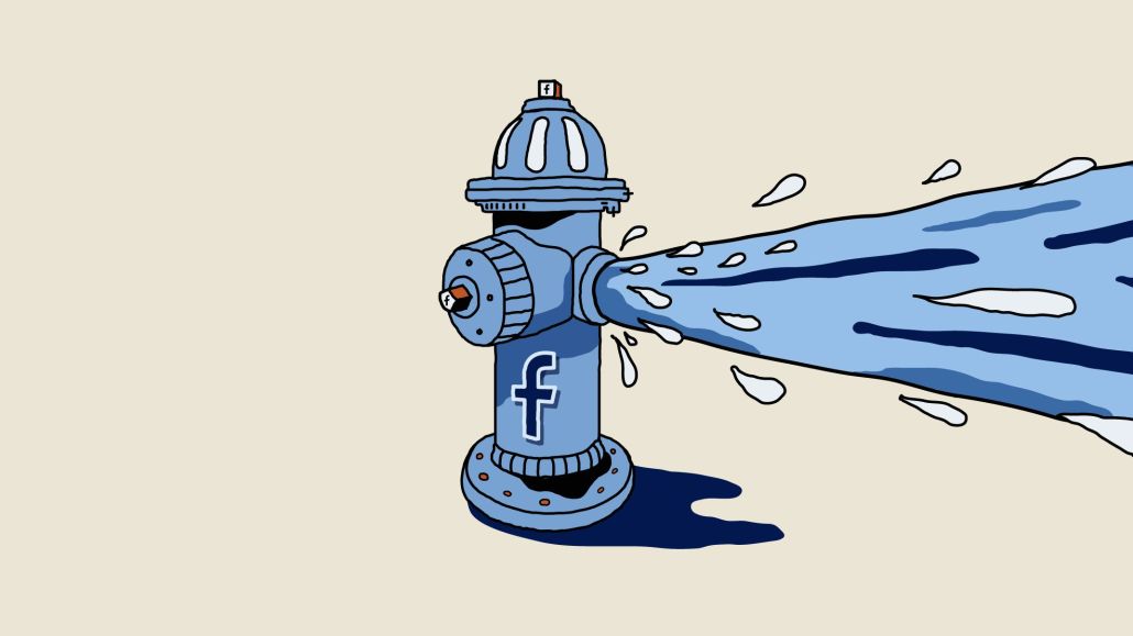 Illustration of a blue fire hydrant spraying water.